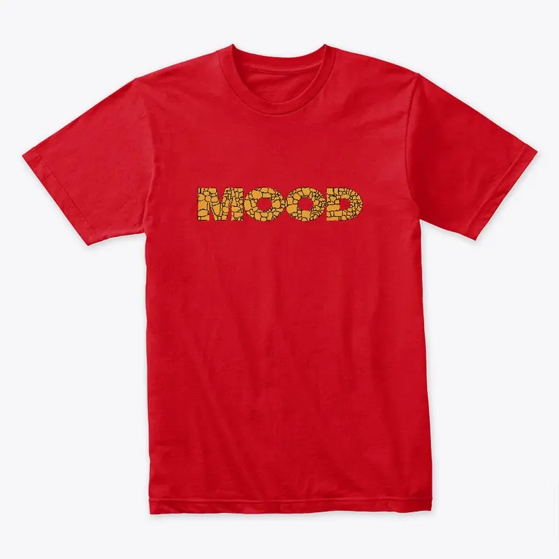 Mood - Yellow On Red, illustrated text